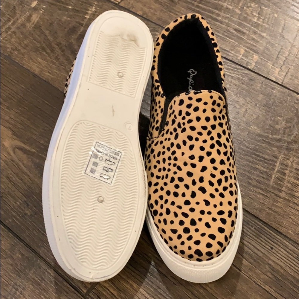 NWOT Faux Suede Animal Print Slip On Sneakers - Picture 5 of 6